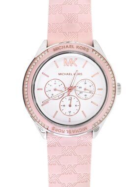 Michael Kors Silver Crystal Bezel Stainless Steel  Iridescent Watch Women mk_ladies_camille_chrono_ss_wh  main image 2
